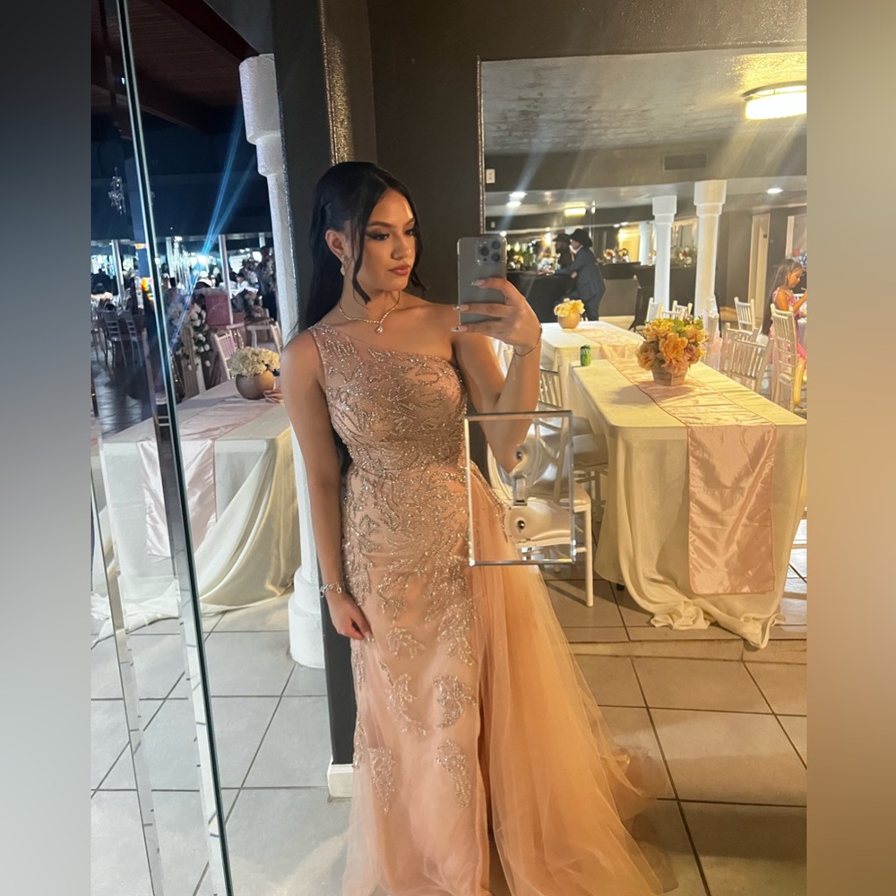 Rose gold prom dress